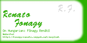 renato fonagy business card